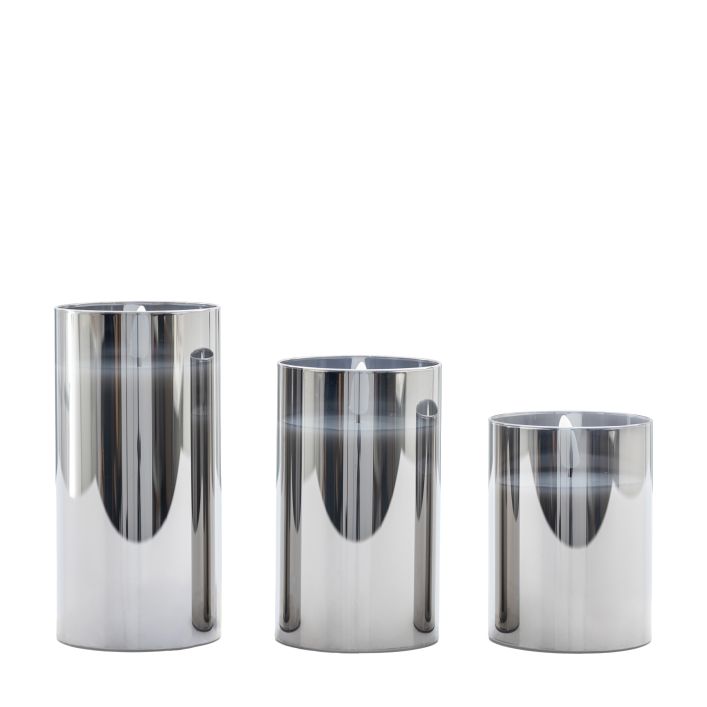 Ghedi LED Candle Grey Votive Set of 3 — SantoLusso®
