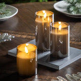 Ghedi LED Candle Grey Votive Set of 3 — SantoLusso®