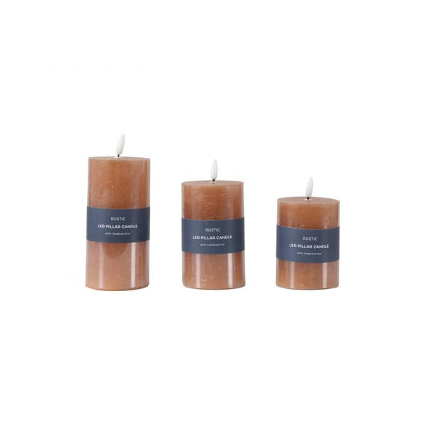 Ghedi LED Candle Rustic Amber Set of 3 — SantoLusso®