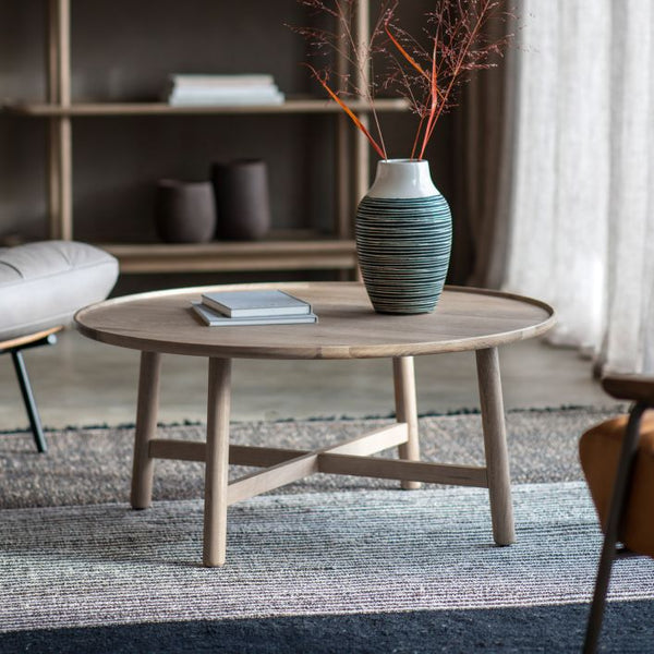 Ghedi Lencia Round Coffee Table Grey — SantoLusso®