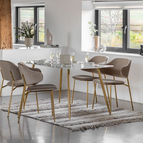 Ghedi Leona Dining Table White Effect — SantoLusso®