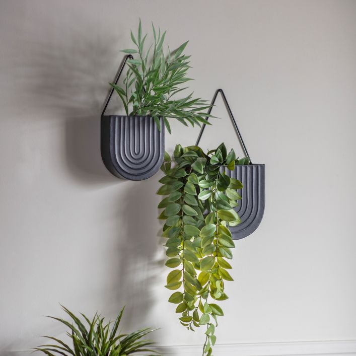 Ghedi Lexy Wall Planter (Set of 2) Black — SantoLusso®