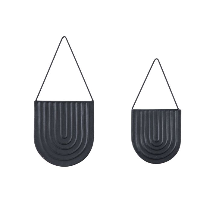Ghedi Lexy Wall Planter (Set of 2) Black — SantoLusso®