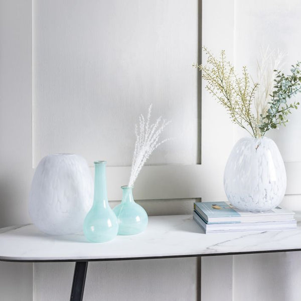 Ghedi Linni Vase Large Frosted White Speck — SantoLusso®