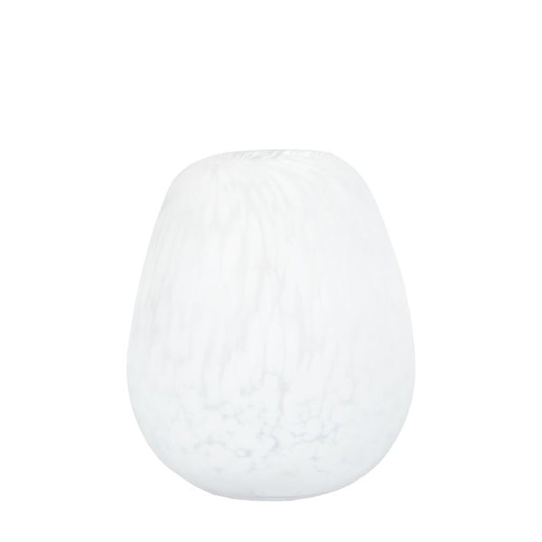 Ghedi Linni Vase Large Frosted White Speck — SantoLusso®