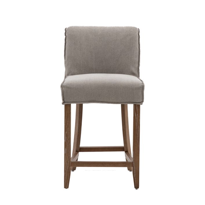 Ghedi Lucetti Bar Stool Grey Linen (2 Pack) — SantoLusso®
