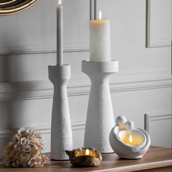 Ghedi Luna Pillar Holder White — SantoLusso®