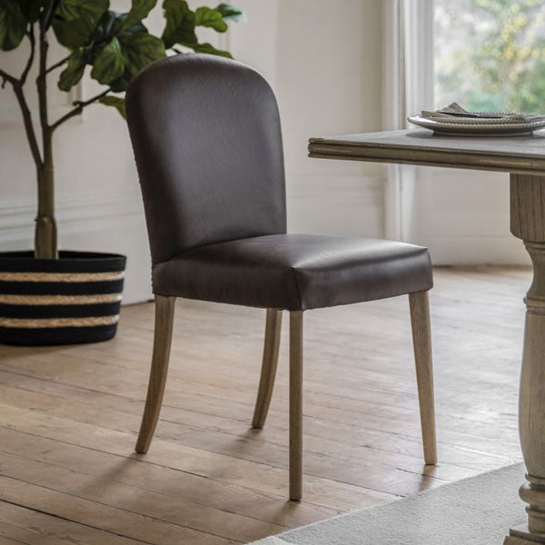 Ghedi Lutta Dining Chair Brown Leather 2 Pack — SantoLusso®