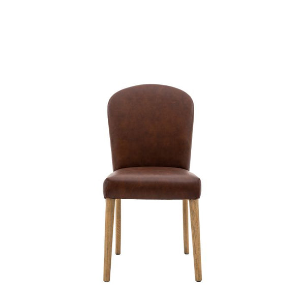Ghedi Lutta Dining Chair Brown Leather 2 Pack — SantoLusso®