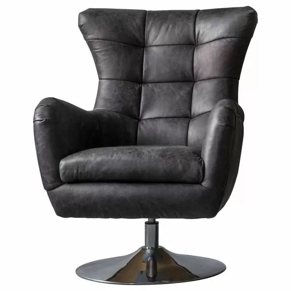 Ghedi Majori Swivel Chair Antique Ebony — SantoLusso®