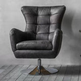Ghedi Majori Swivel Chair Antique Ebony — SantoLusso®