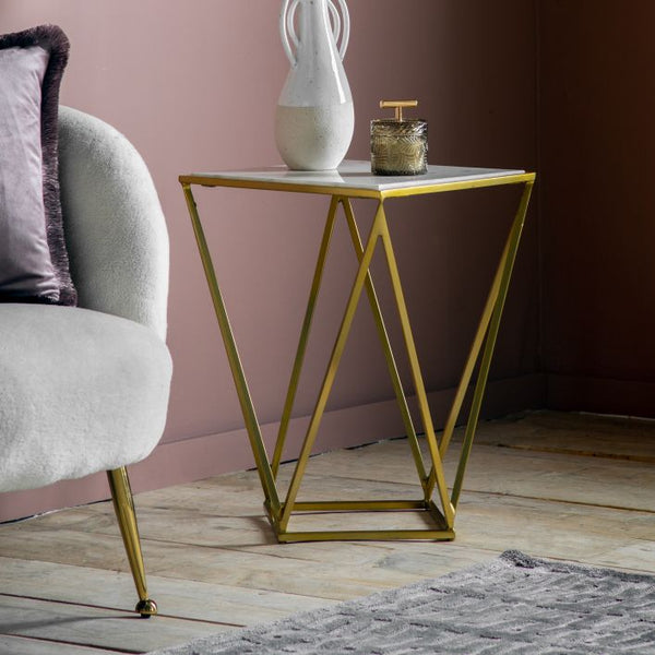 Ghedi Merida Side Table Gold — SantoLusso®