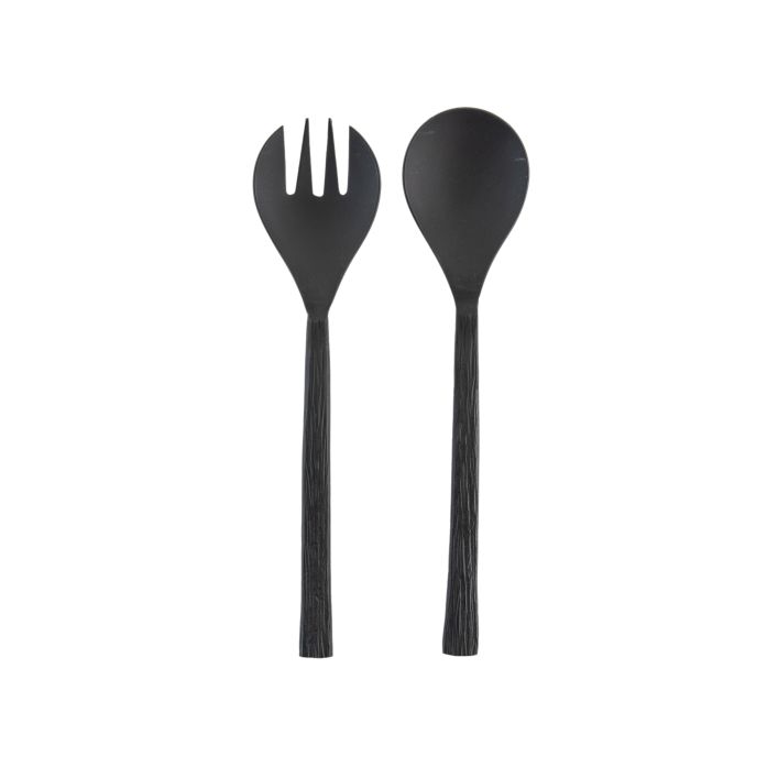 Ghedi Mette Salad Servers (Set of 2) Matt Black — SantoLusso®