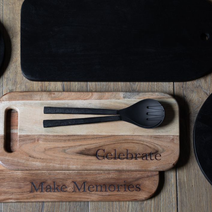 Ghedi Mette Salad Servers (Set of 2) Matt Black — SantoLusso®