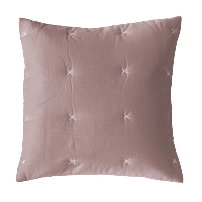 Ghedi Mira Cotton Stitch Cushion White Blush — SantoLusso®