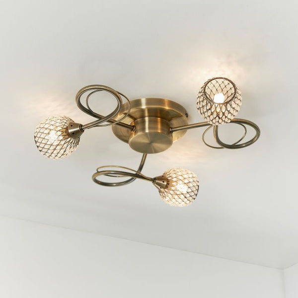 Ghedi Molise 3 Ceiling Lamp Antique Brass — SantoLusso®