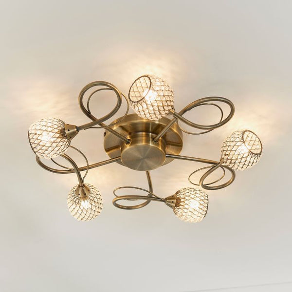 Ghedi Molise 5 Ceiling Lamp Antique Brass — SantoLusso®