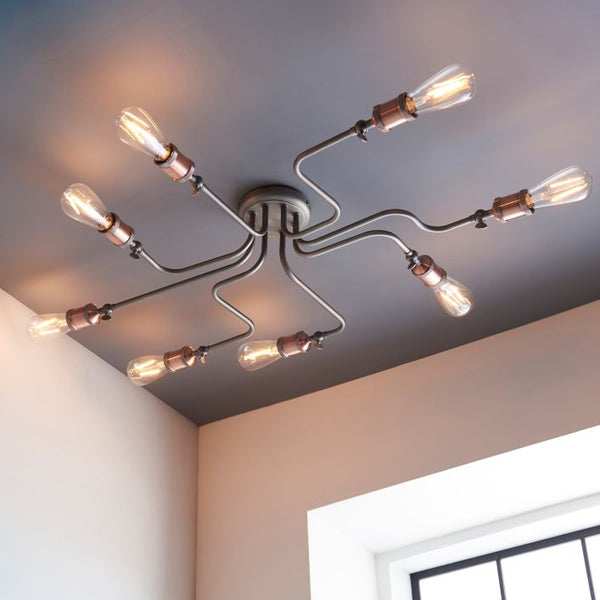 Ghedi Nica 8 Ceiling Light Aged Copper — SantoLusso®