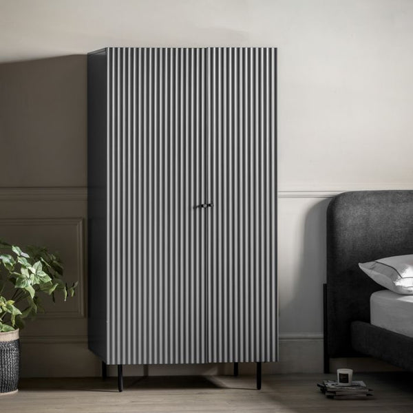 Ghedi Nicolanna 2 Door Wardrobe Grey — SantoLusso®