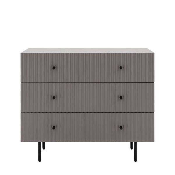 Ghedi Nicolanna 3 Drawer Chest Grey — SantoLusso®