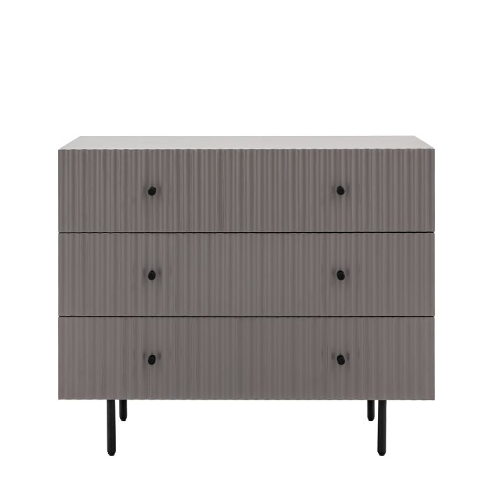 Ghedi Nicolanna 3 Drawer Chest Grey — SantoLusso®