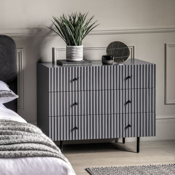 Ghedi Nicolanna 3 Drawer Chest Grey — SantoLusso®