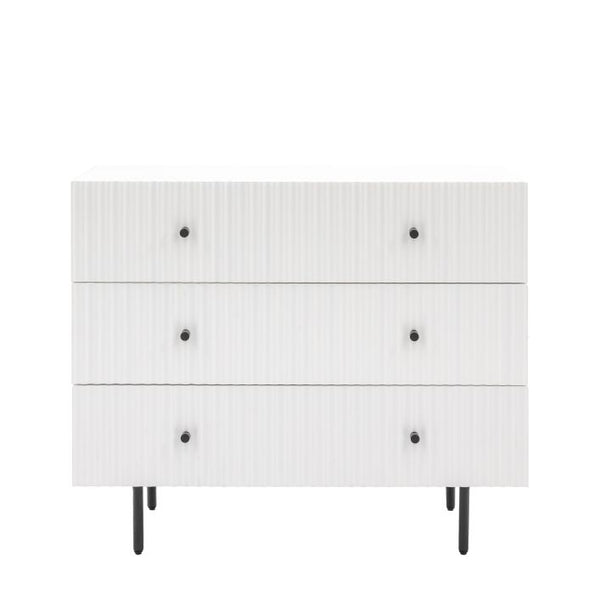 Ghedi Nicolanna 3 Drawer Chest White — SantoLusso®
