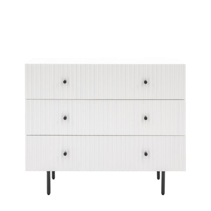 Ghedi Nicolanna 3 Drawer Chest White — SantoLusso®
