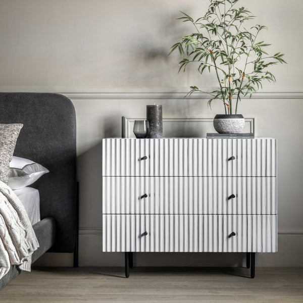 Ghedi Nicolanna 3 Drawer Chest White — SantoLusso®