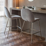 Ghedi Nure Stool Light Grey Velvet (2 Pack) — SantoLusso®