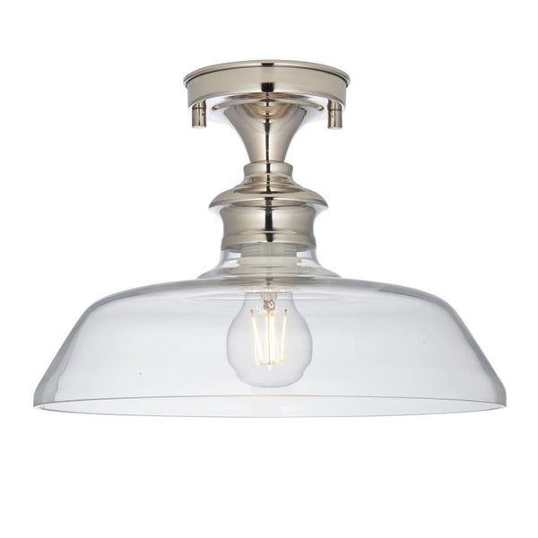 Ghedi Ombello 1 Ceiling Light Nickel/Clear — SantoLusso®
