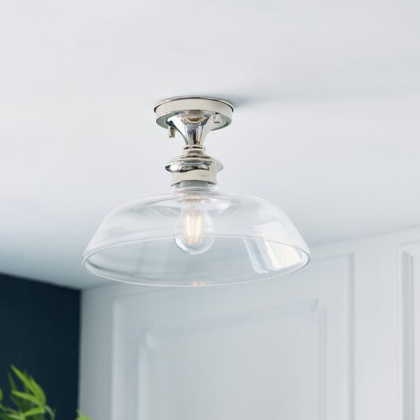 Ghedi Ombello 1 Ceiling Light Nickel/Clear — SantoLusso®