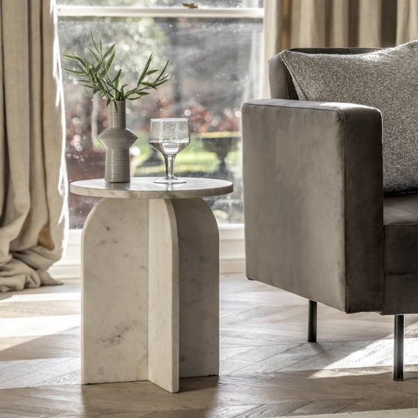 Ghedi Oresto Side Table White — SantoLusso®