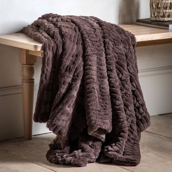 Ghedi Pablo Rabbit Fur Throw Brown — SantoLusso®