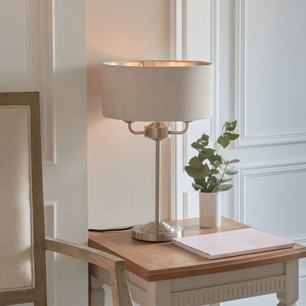 Ghedi Pasquale 3 Table Light Chrome & Natural Linen — SantoLusso®