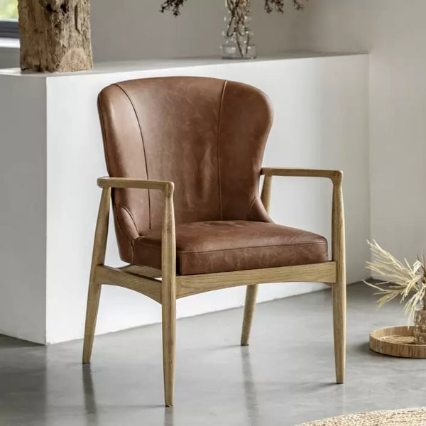Ghedi Pesa Armchair Antique Brown Leather — SantoLusso®