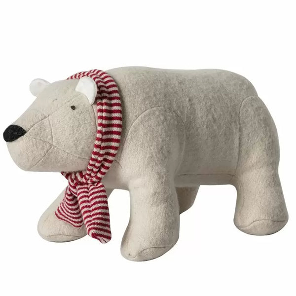 Ghedi Peter Polar Bear Doorstop Cream/Red — SantoLusso®