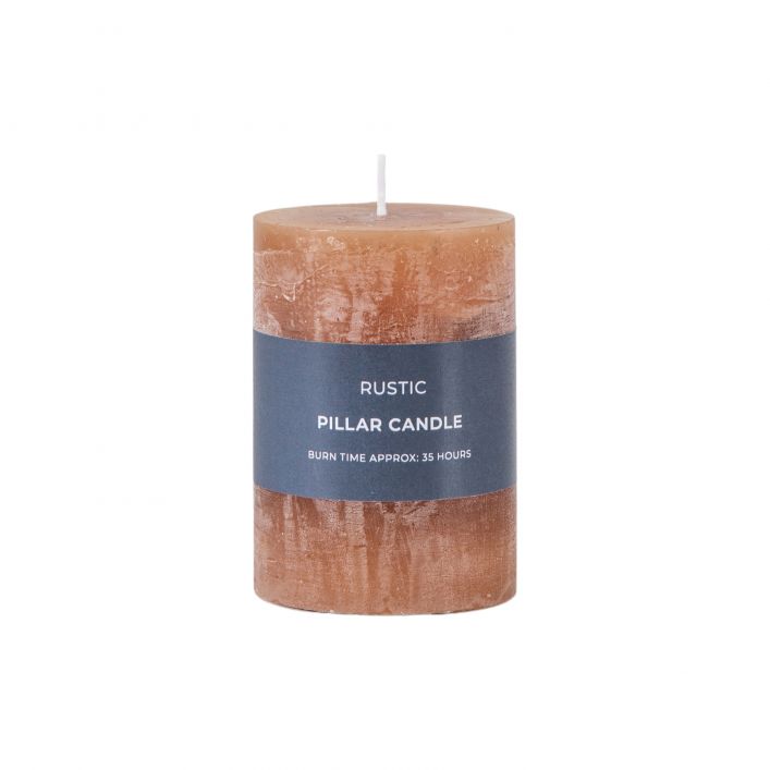 Ghedi Pillar Candle Rustic Amber 2 Pack Small — SantoLusso®