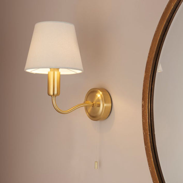 Ghedi Ravenna Bathroom 1 Wall Light Satin Brass — SantoLusso®