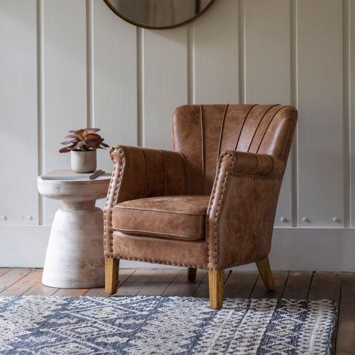 Ghedi Serpis Armchair Brown Leather — SantoLusso®