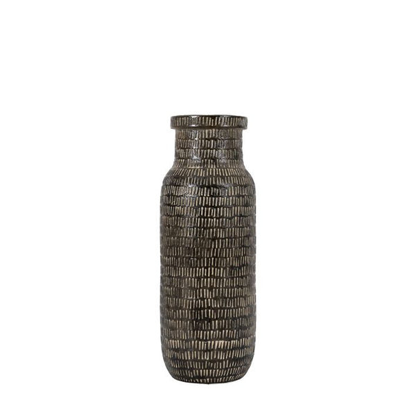 Ghedi Sgraffito Vase Tall Black — SantoLusso®