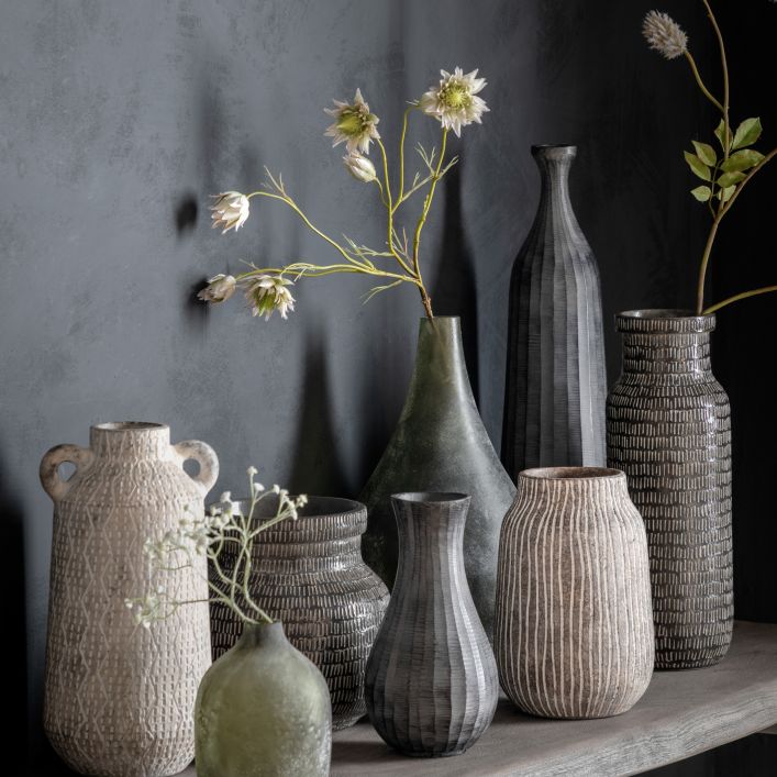 Ghedi Sgraffito Vase Tall Black — SantoLusso®
