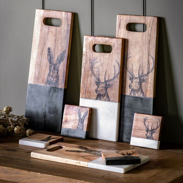 Ghedi Stag Coasters Black Marble Set of 4 — SantoLusso®