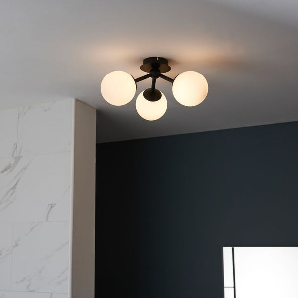Ghedi Taeus Bathroom 3 Ceiling Light Black Large — SantoLusso®