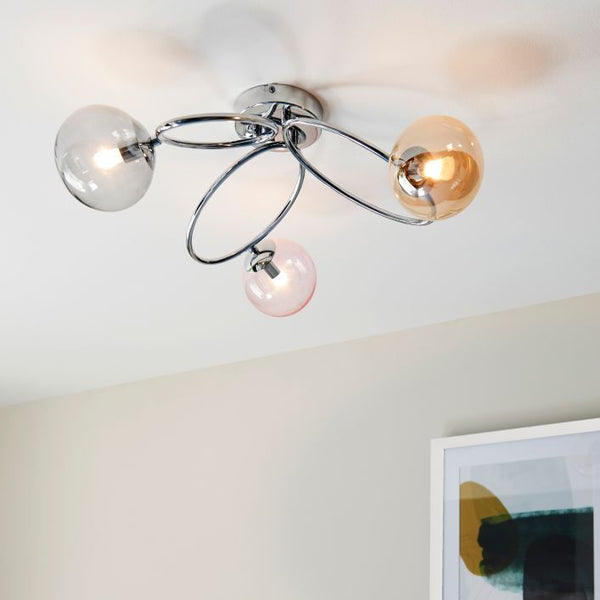 Ghedi Talman 3 Ceiling Light Chrome — SantoLusso®