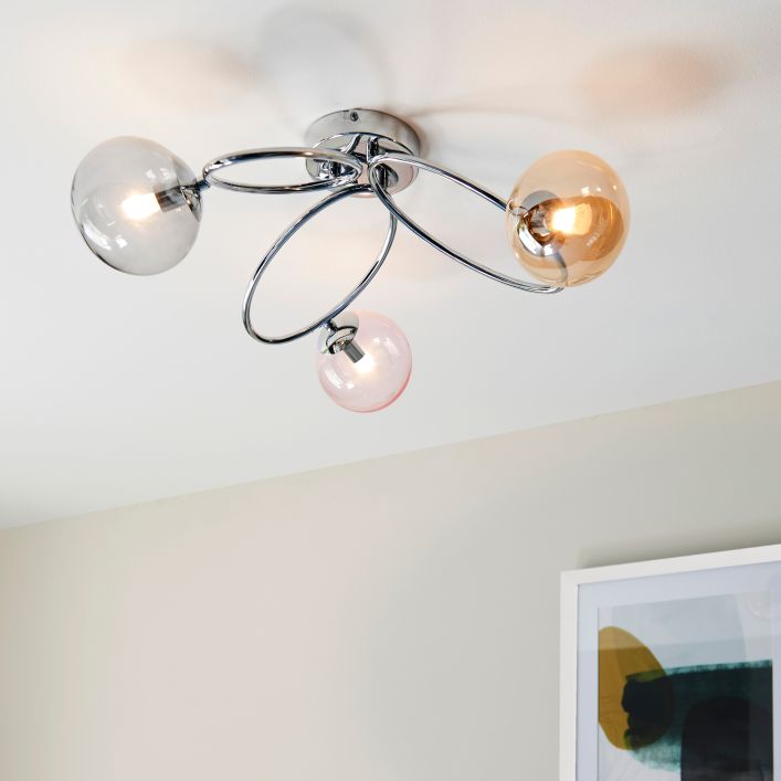 Ghedi Talman 3 Ceiling Light Chrome — SantoLusso®