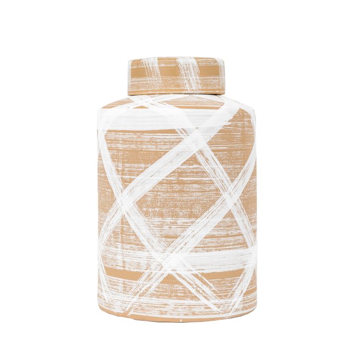 Ghedi Tarka Jar Reactive Brown White — SantoLusso®