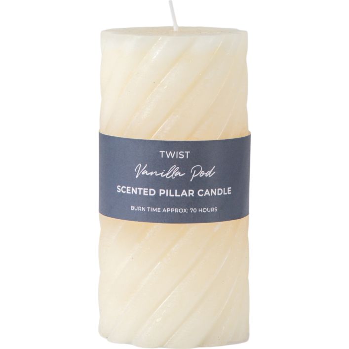 Ghedi Vanilla Pillar Candle Twist Ivory 2 Pack — SantoLusso®