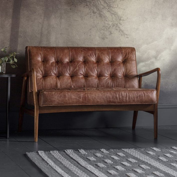 Ghedi Vasenda 2 Seater Sofa Vintage Brown Leather — SantoLusso®