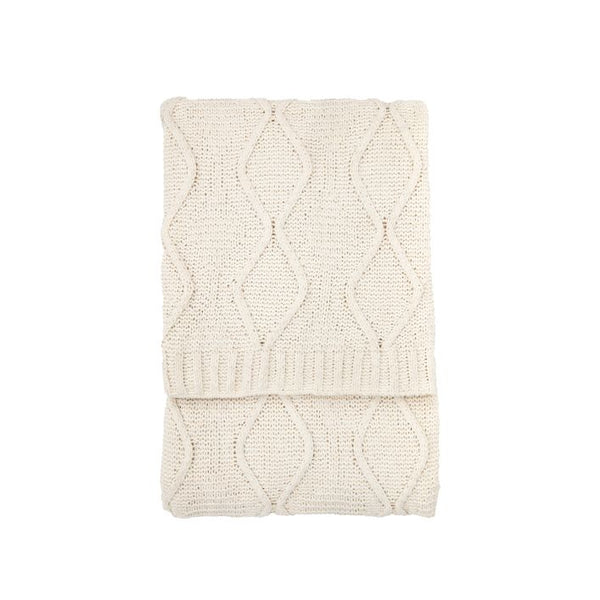 Ghedi Vilo Chenille Cable Throw Cream — SantoLusso®